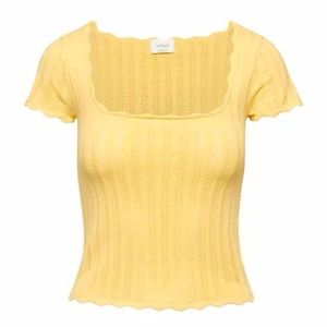 Aritzia Wilfred yellow parcel top